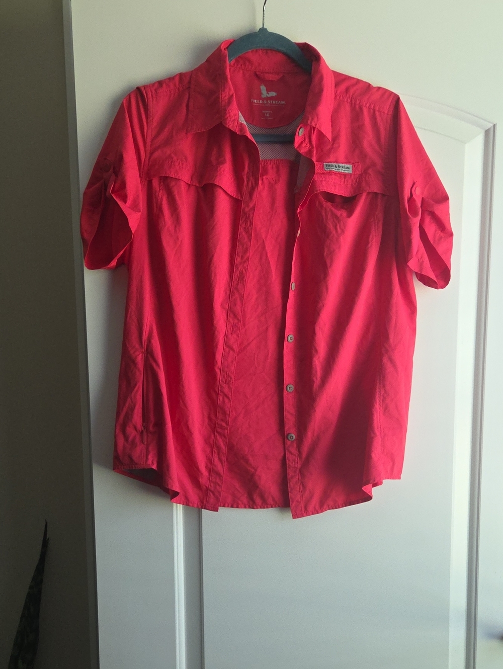Field & Stream Women's Short Sleeve Button Front Shirt - Pink